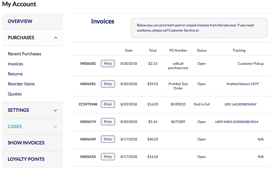 Show Invoices